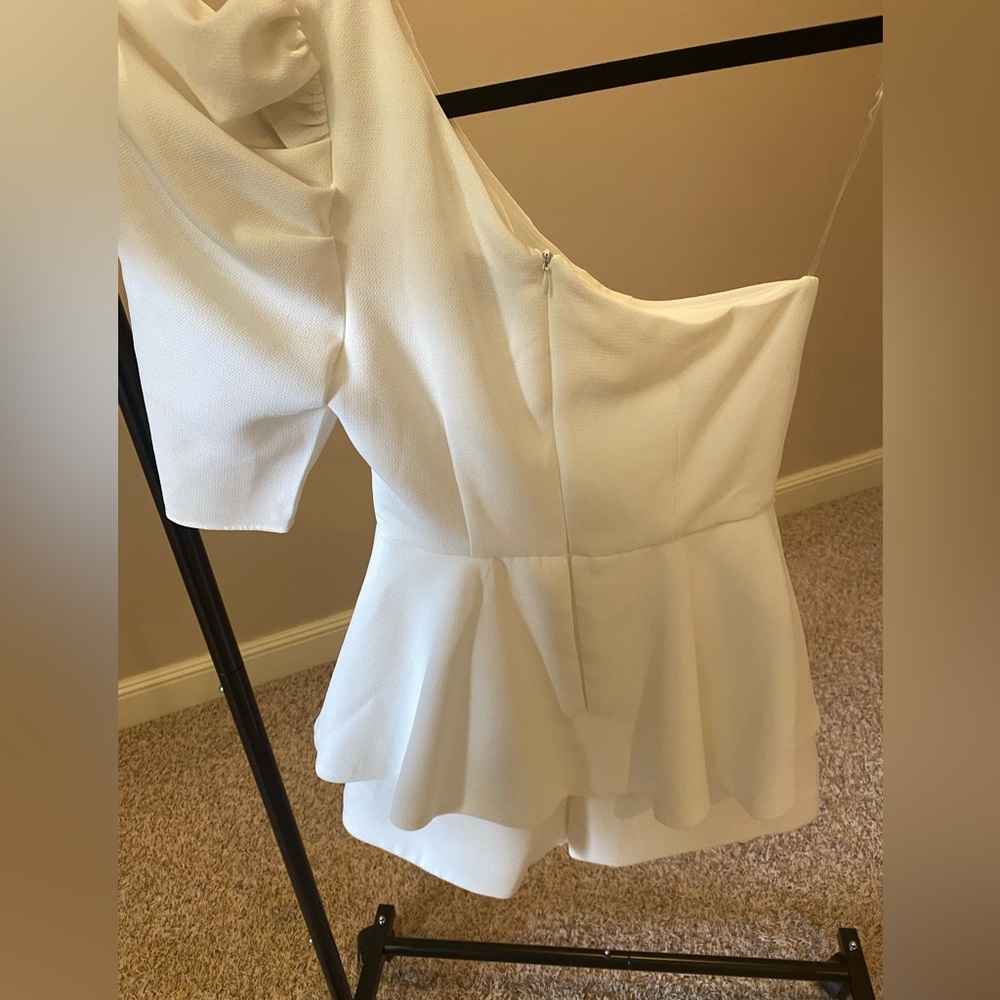 White one shoulder romper